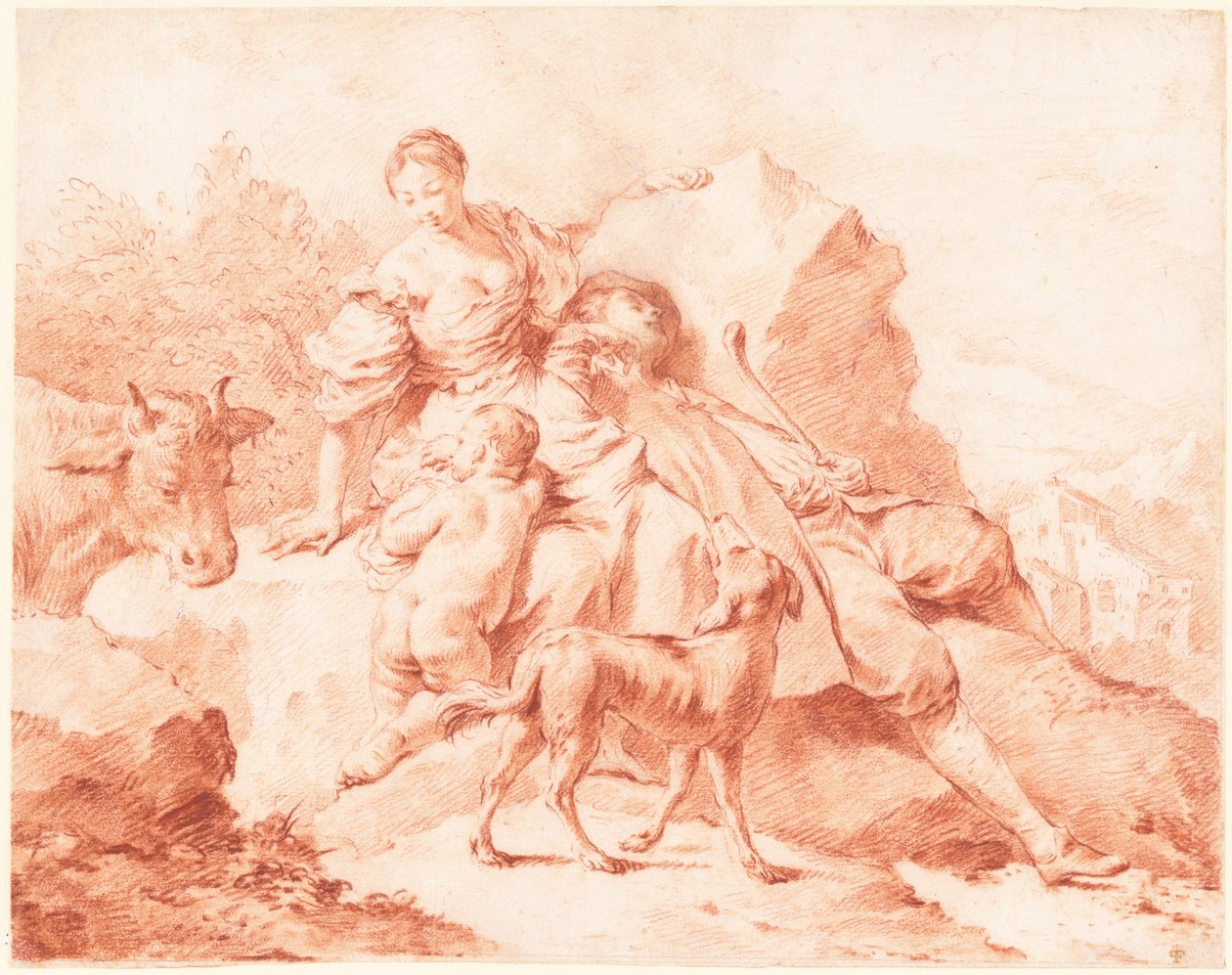 En herdefamilj vilar av Giovanni Battista Piazzetta