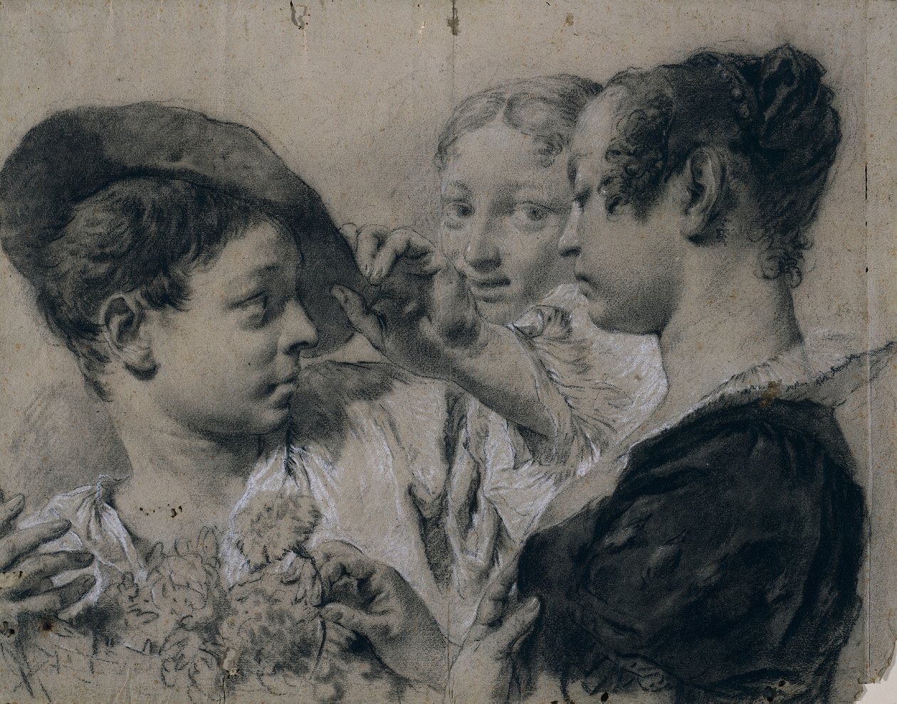 En ung kvinna som köper en rosa av en ung man av Giovanni Battista Piazzetta