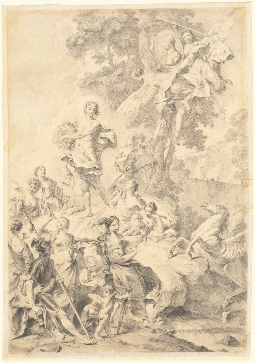 Apollo, muserna och Mars: Till priset av Tasso av Giovanni Battista Piazzetta