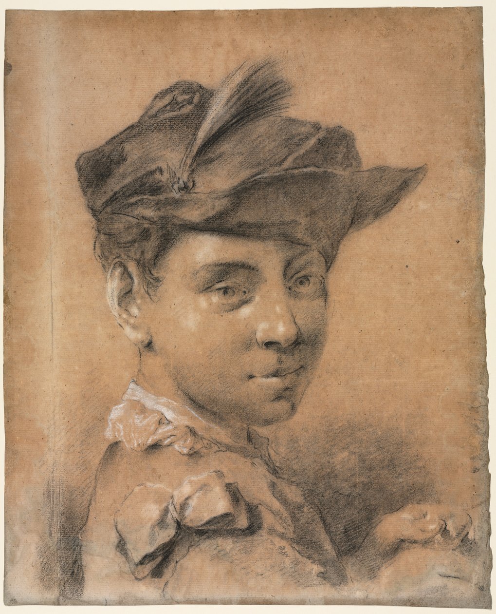 Chef för en ung man med hatt, före 1735. av Giovanni Battista Piazzetta