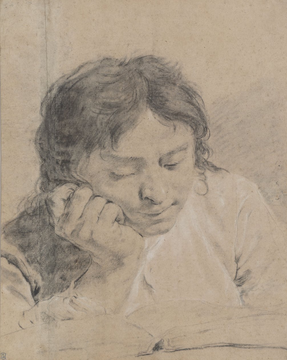 En liten pojke som läser en bok av Giovanni Battista Piazzetta