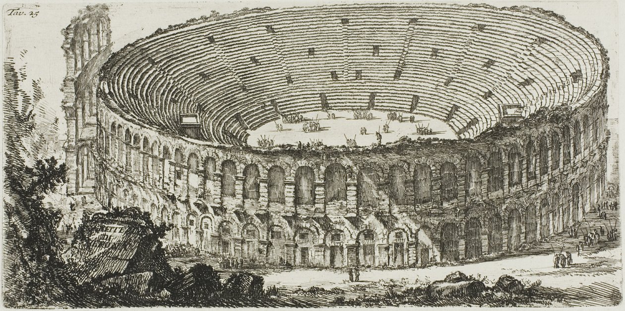 Amfiteatern i Verona, skylt 25 från Some Views of Triumphal Arches och andra monument av Giovanni Battista Piranesi