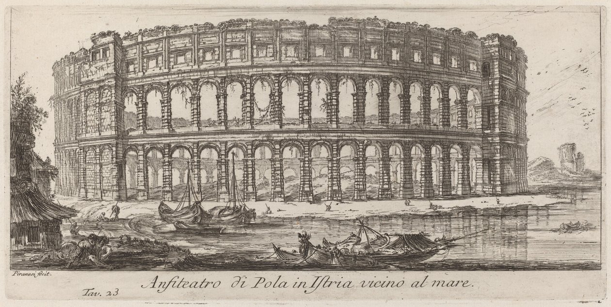 Pula amfiteater i Istrien av Giovanni Battista Piranesi