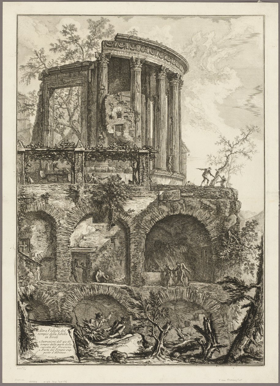 En annan vy av Sibylltemplet i Tivoli, från Views of Rome av Giovanni Battista Piranesi