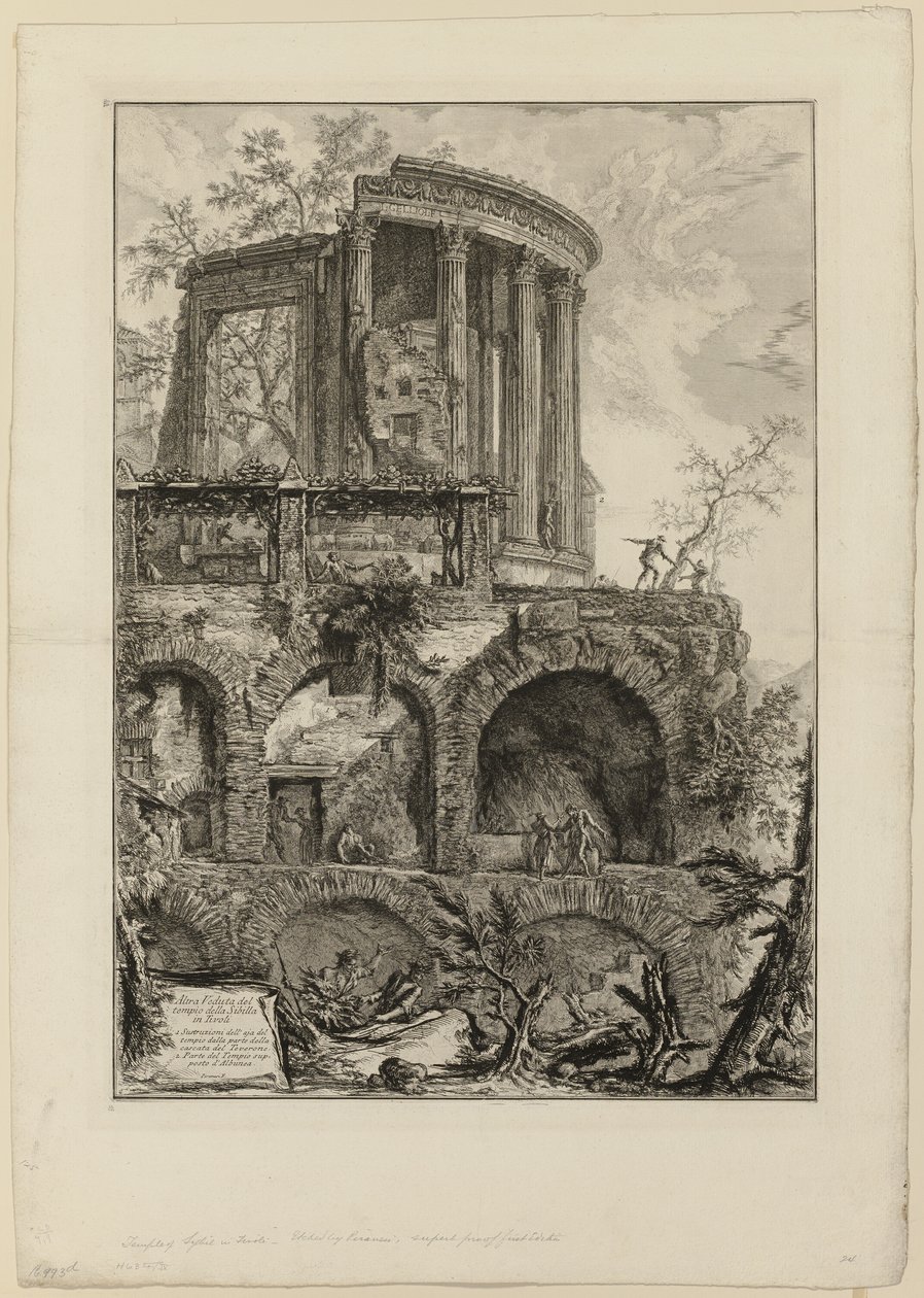 En annan vy av Sibylltemplet i Tivoli, från Views of Rome av Giovanni Battista Piranesi