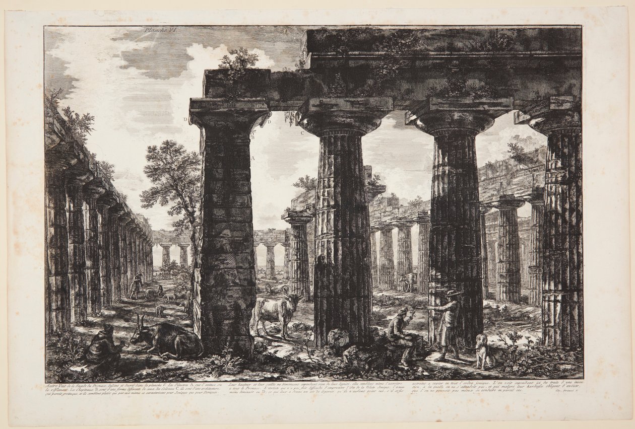 En annan vy av pronaosfasaden, tecknad och beskriven i plansch V [...] av Giovanni Battista Piranesi