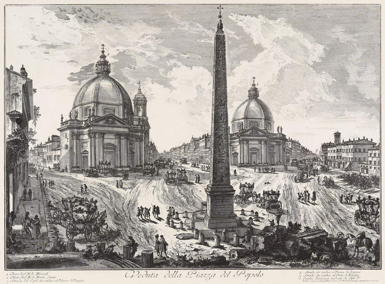 Utsikt över Piazza del Popolo av Giovanni Battista Piranesi