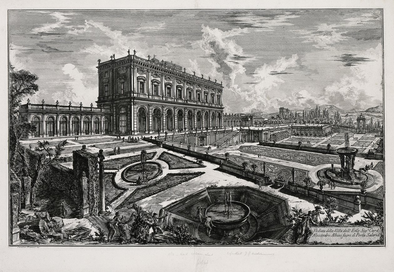Vy över Villa Albani framför Porta Salaria (ur: Vedute di Roma) av Giovanni Battista Piranesi