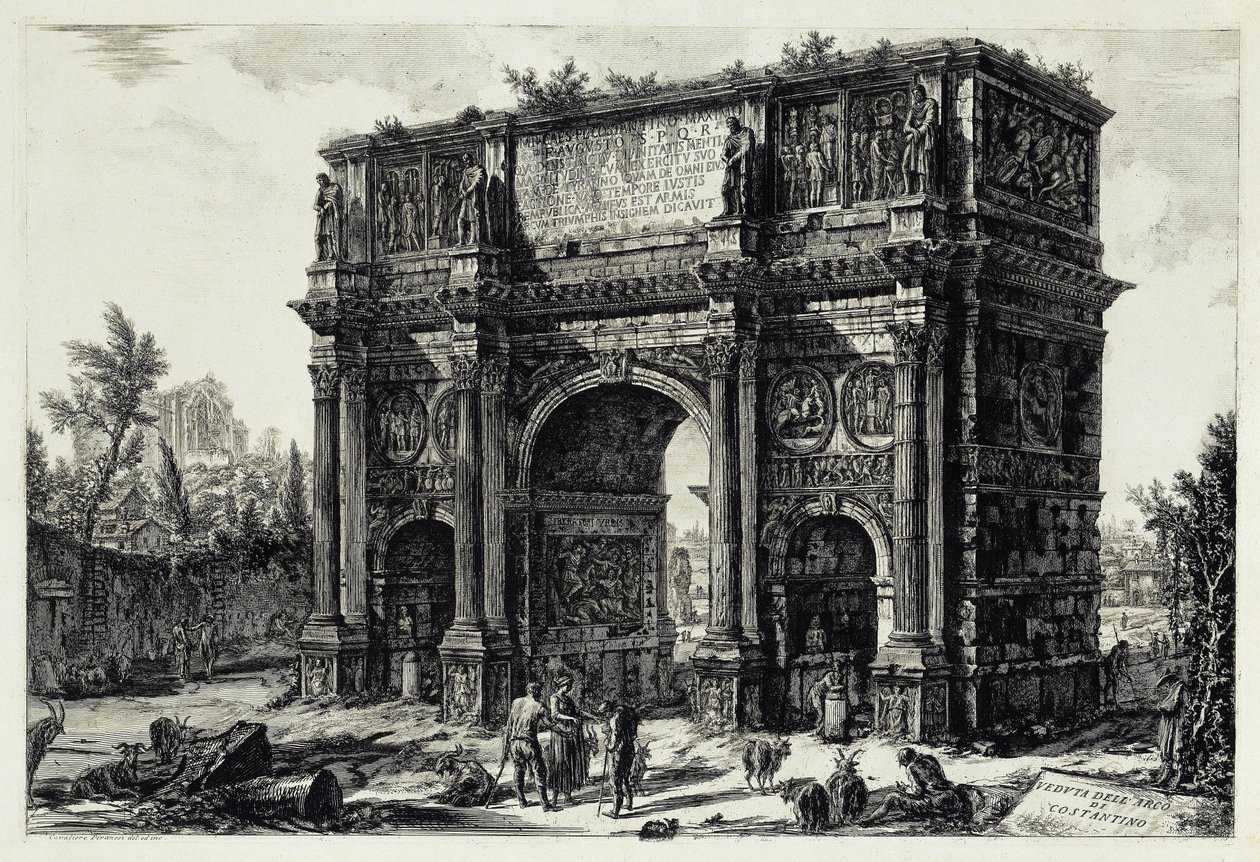 Vy över Konstantinbågen i Rom (ur: Vedute di Roma) av Giovanni Battista Piranesi