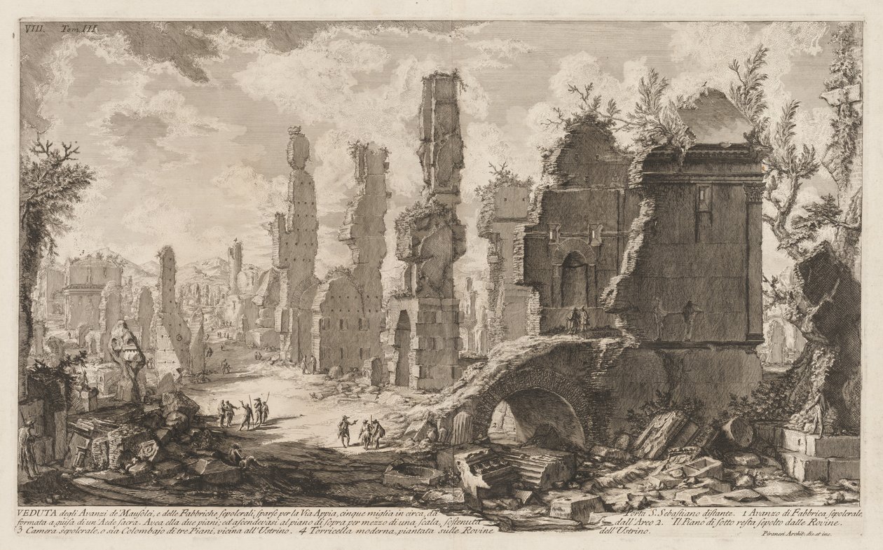 Antikviteter i Rom: Appian Way. av Giovanni Battista Piranesi