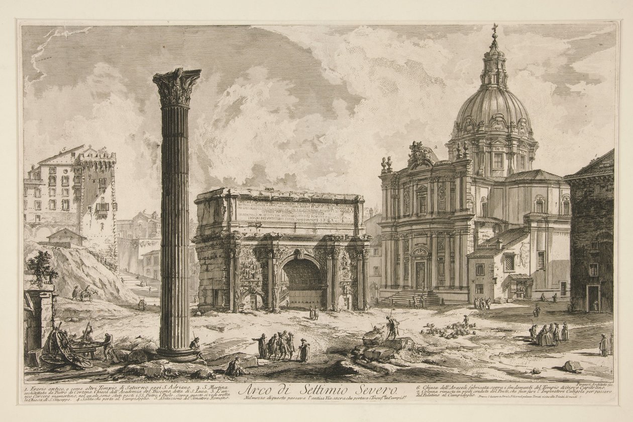 Septimius Severus-bågen, ur Vedute di Roma av Giovanni Battista Piranesi