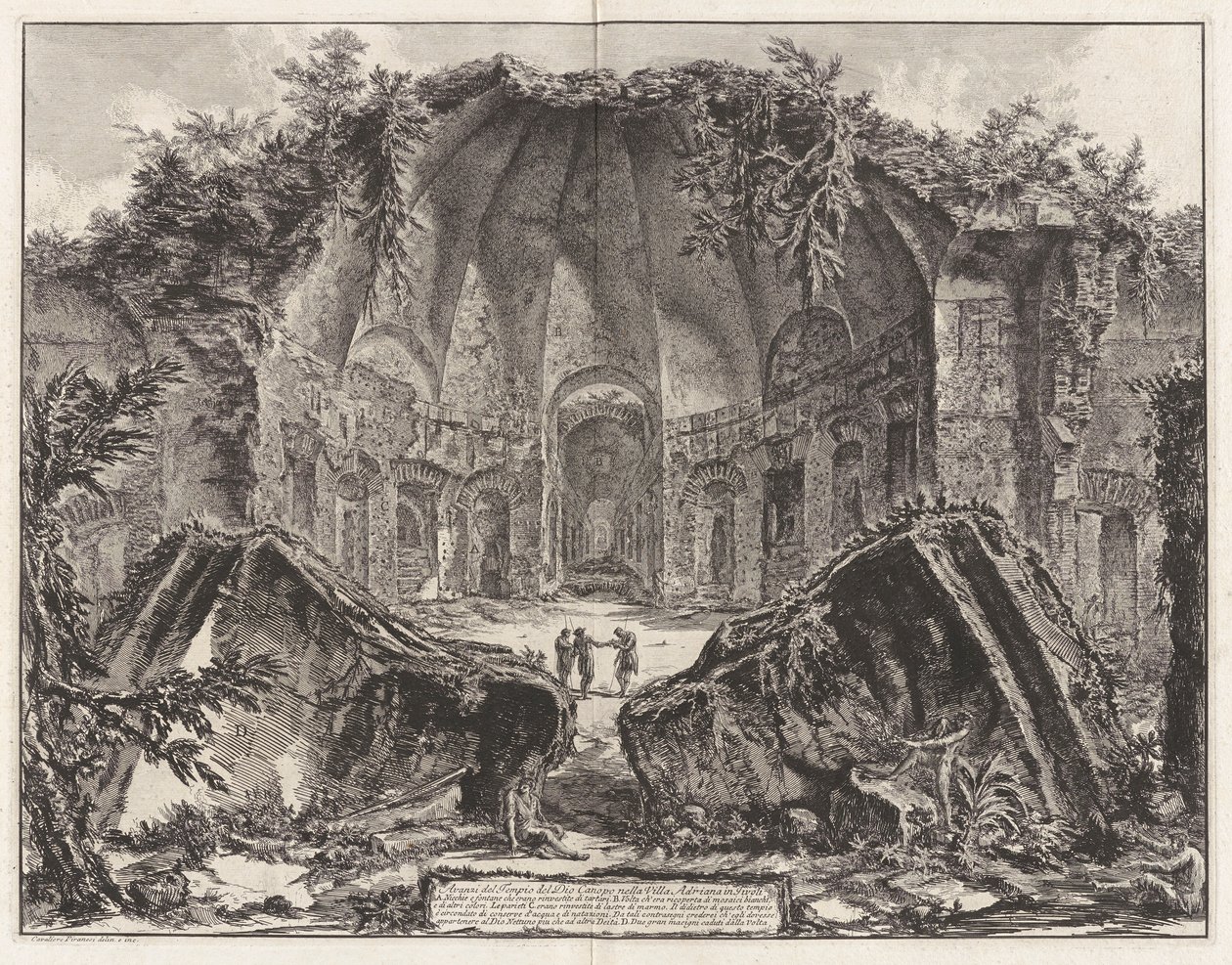 Rester av gudens tempel Canopus vid Hadrianus av Giovanni Battista Piranesi