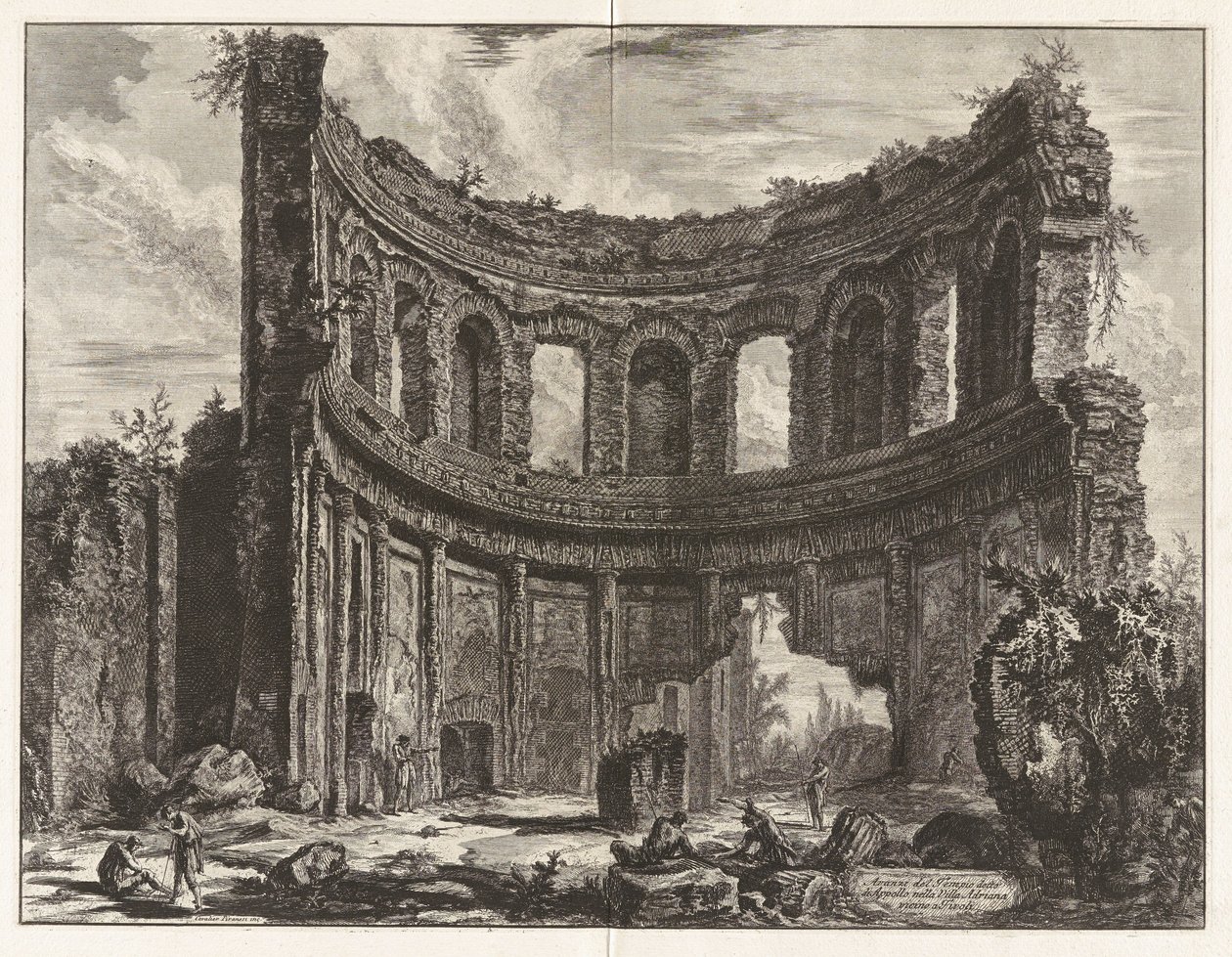 Rester av det så kallade Apollontemplet i Hadrianus villa nära Tivoli, ur ”Vyer över Rom” av Giovanni Battista Piranesi