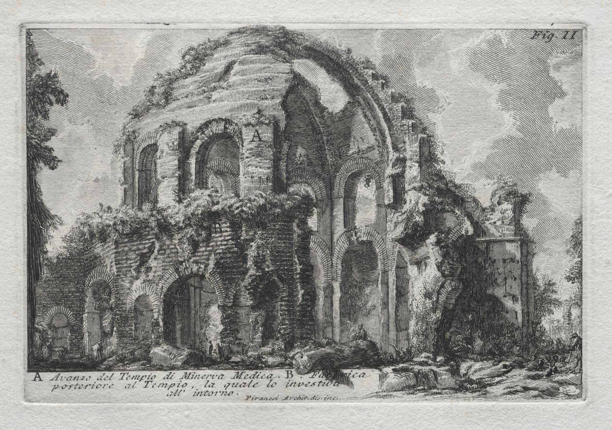 Resten av Temple of Minerva Medica av Giovanni Battista Piranesi