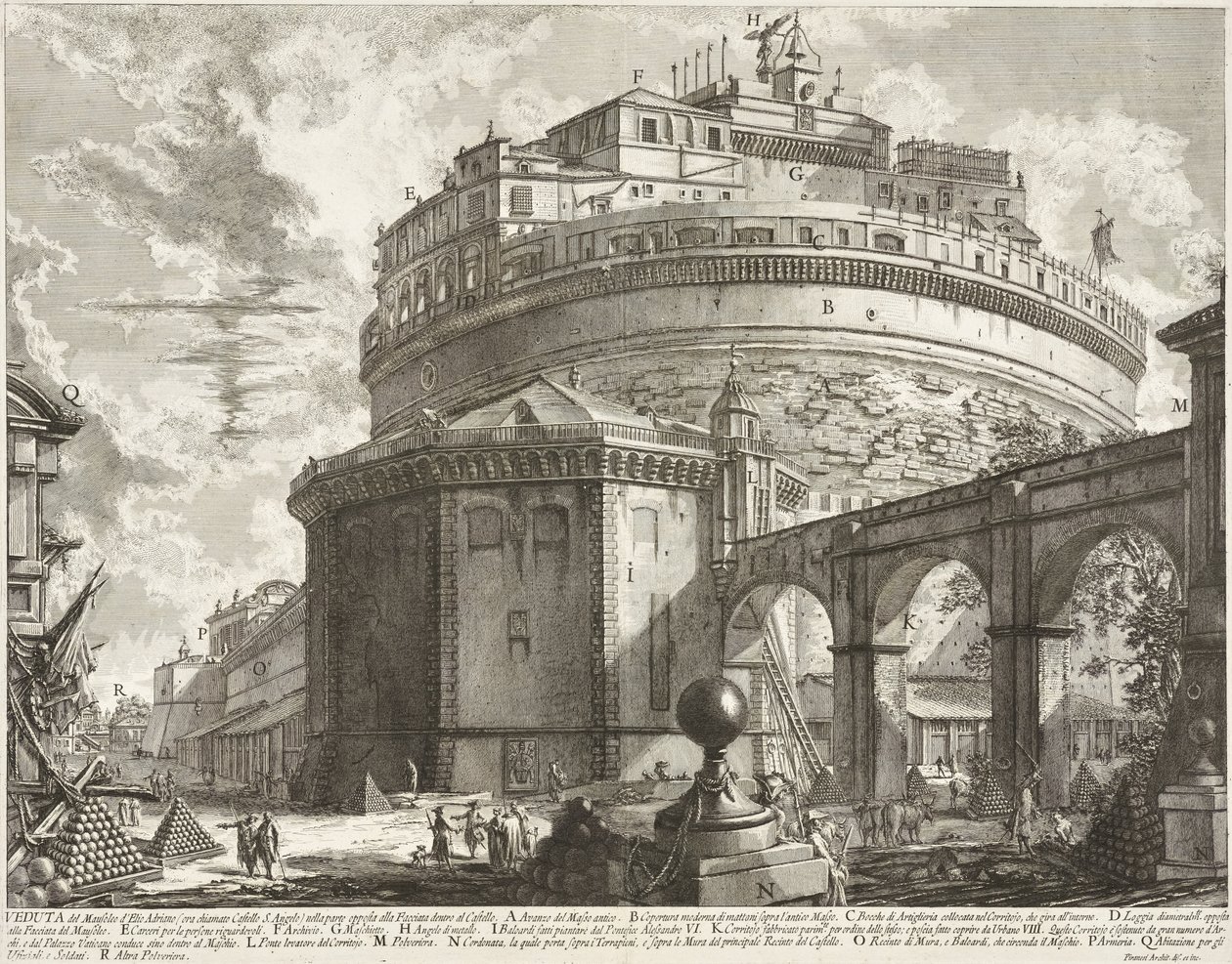 Utsikt över Aelius Hadrianus mausoleum (Castel Sant