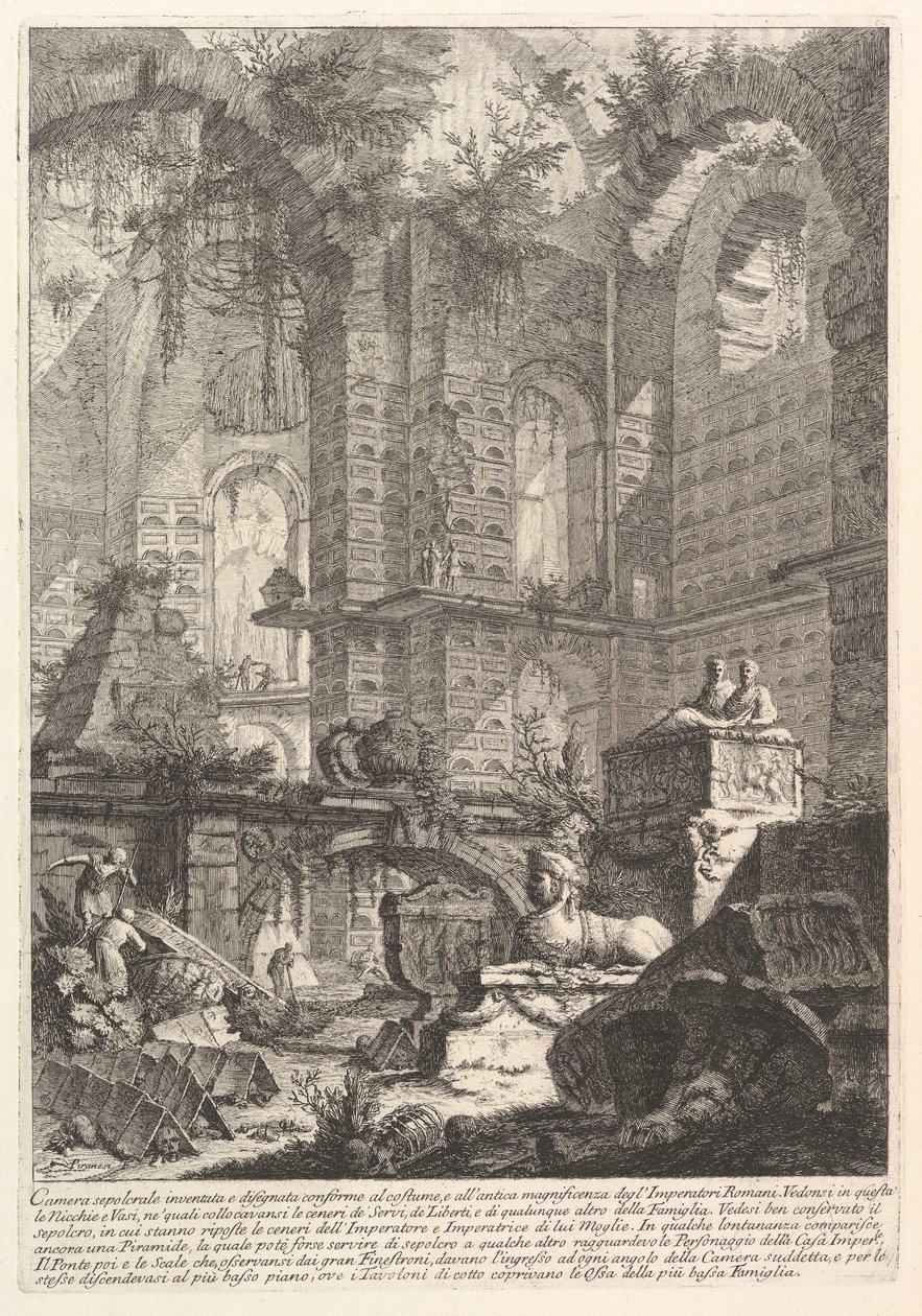 Gravkammare uppfunnen och utformad enligt sedvänja, och till forntida storhet ..., ca. 1750. av Giovanni Battista Piranesi