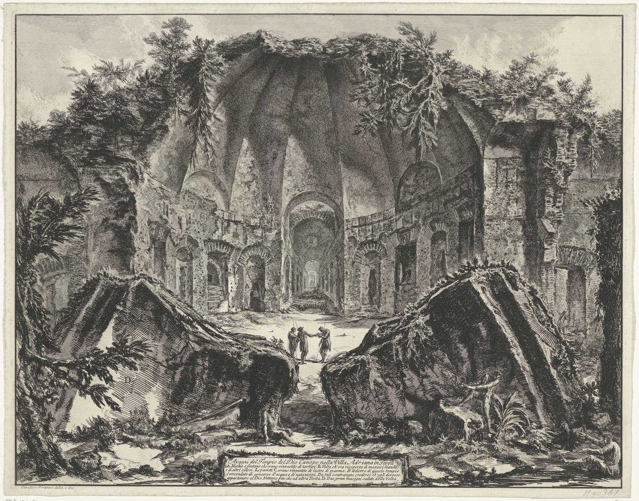 Canopus i de Villa Adriana t och Tivoli Rester av Guds tempel Canopus i Villa Adriana i Tivoli (titel på objekt) Gezichten op Rome (serietitel) Utsikt över Rom designad och graverad av Giambattista Piranesi-arkitekten Ve (nez) iano (serietitel) av Giovanni Battista Piranesi