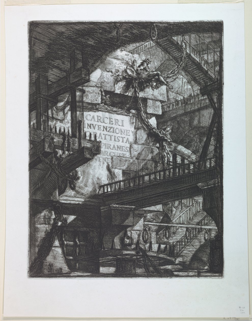 Carceri-serien, titelsida av Giovanni Battista Piranesi