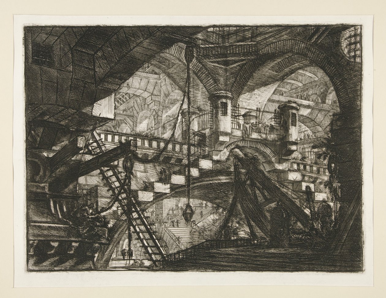 Carceri, XI: Bågen med ett snäckornament av Giovanni Battista Piranesi