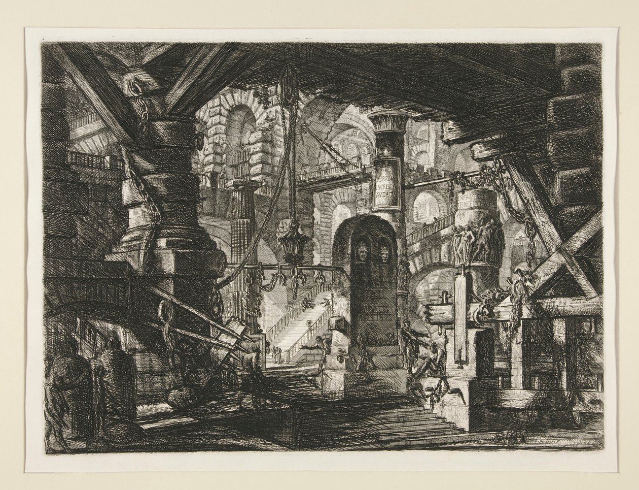 Carceri, XVI: Piren med kedjor av Giovanni Battista Piranesi