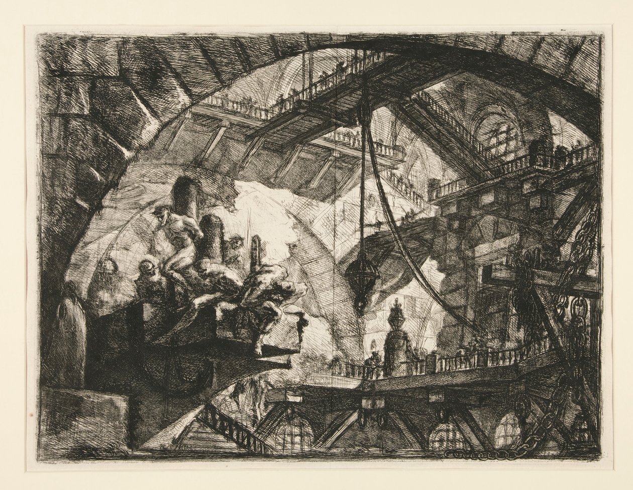 Carceri, X: Fångar på en projekterande plattform av Giovanni Battista Piranesi