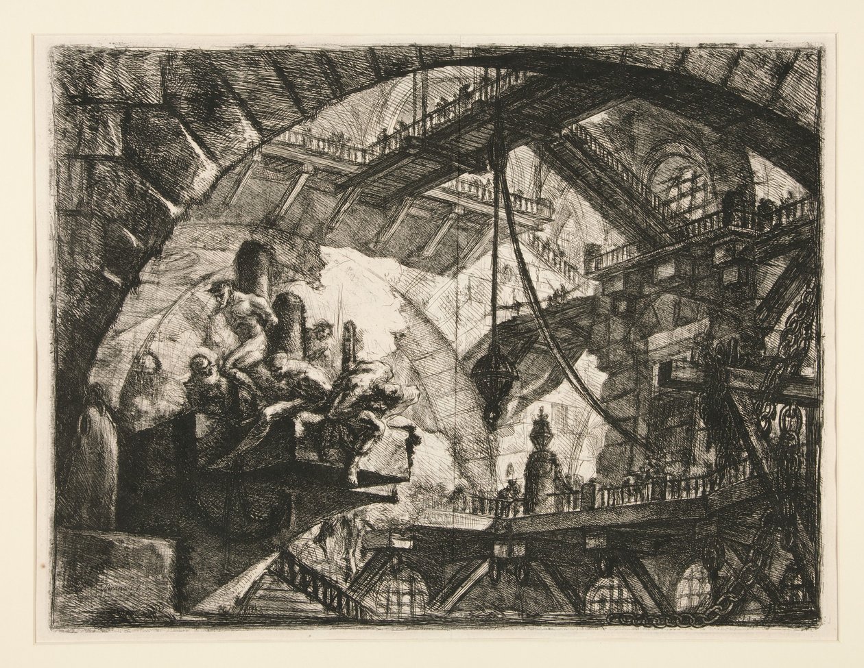 Carceri, X: Fångar på en utskjutande plattform av Giovanni Battista Piranesi