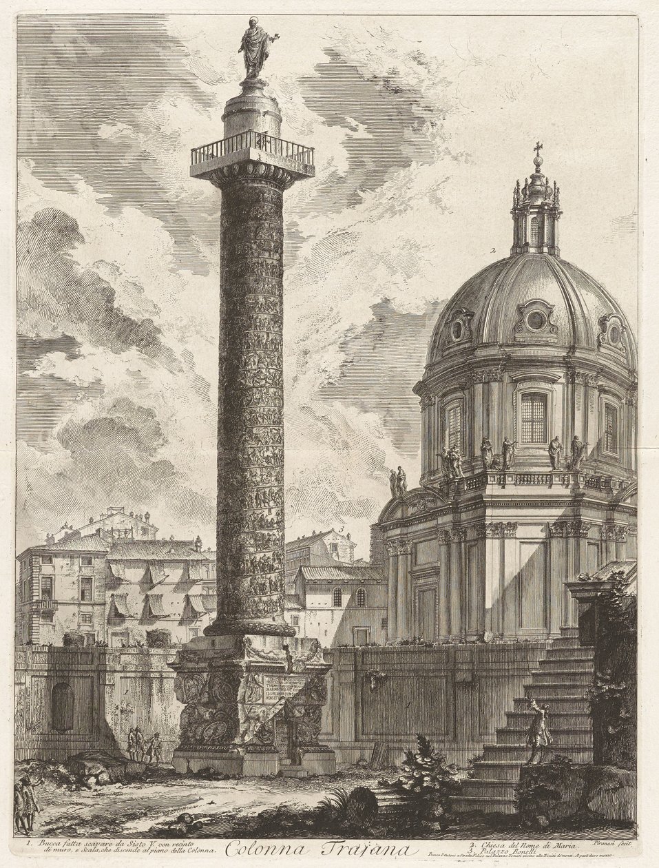 Trajanuskolonnen, ur Vedute di Roma (Vyer över Rom) av Giovanni Battista Piranesi