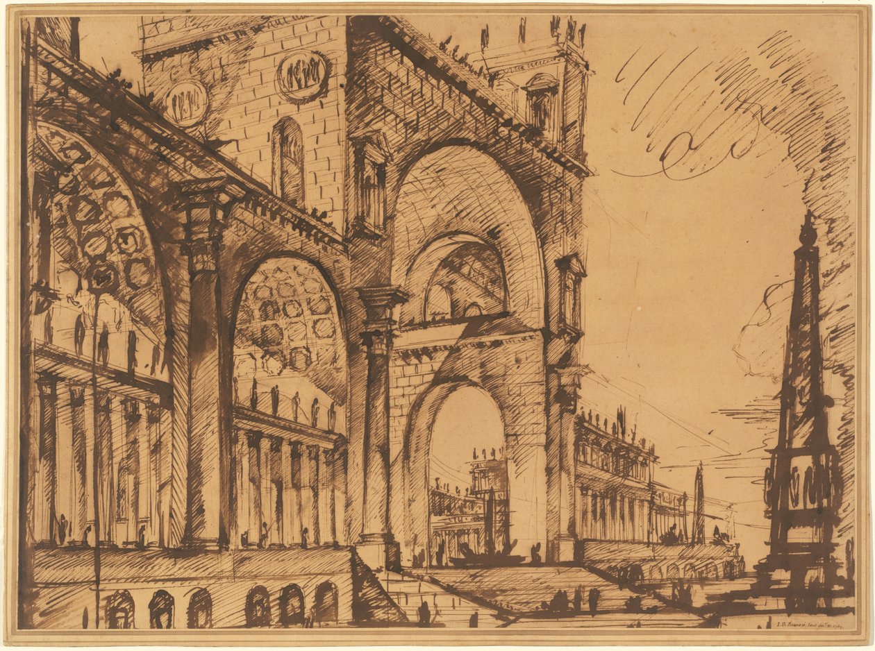 Fantasy på en magnifik triumfbåge av Giovanni Battista Piranesi