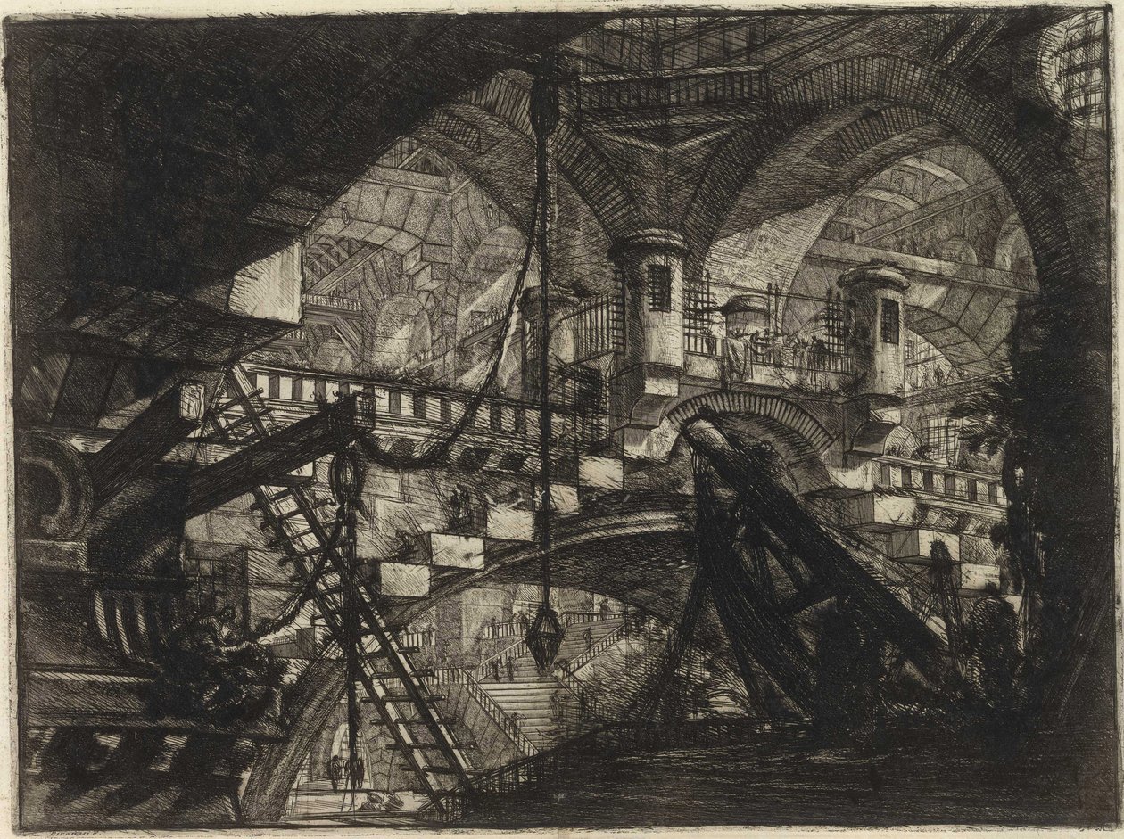 Från serien The Imaginary Prisons (The Prisons of Invention) av Piranesi, Giovanni Battista (1720-1778). Kopparstick, ca 1761, Privat samling av Giovanni Battista Piranesi