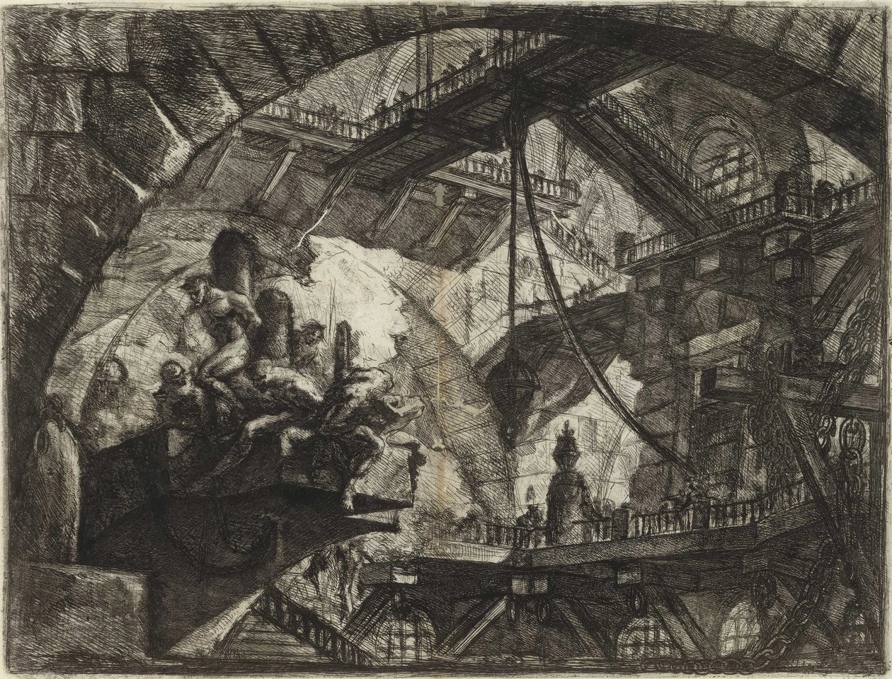Från serien The Imaginary Prisons (The Prisons of Invention) av Piranesi, Giovanni Battista (1720-1778). Kopparstick, ca 1761, privat samling av Giovanni Battista Piranesi
