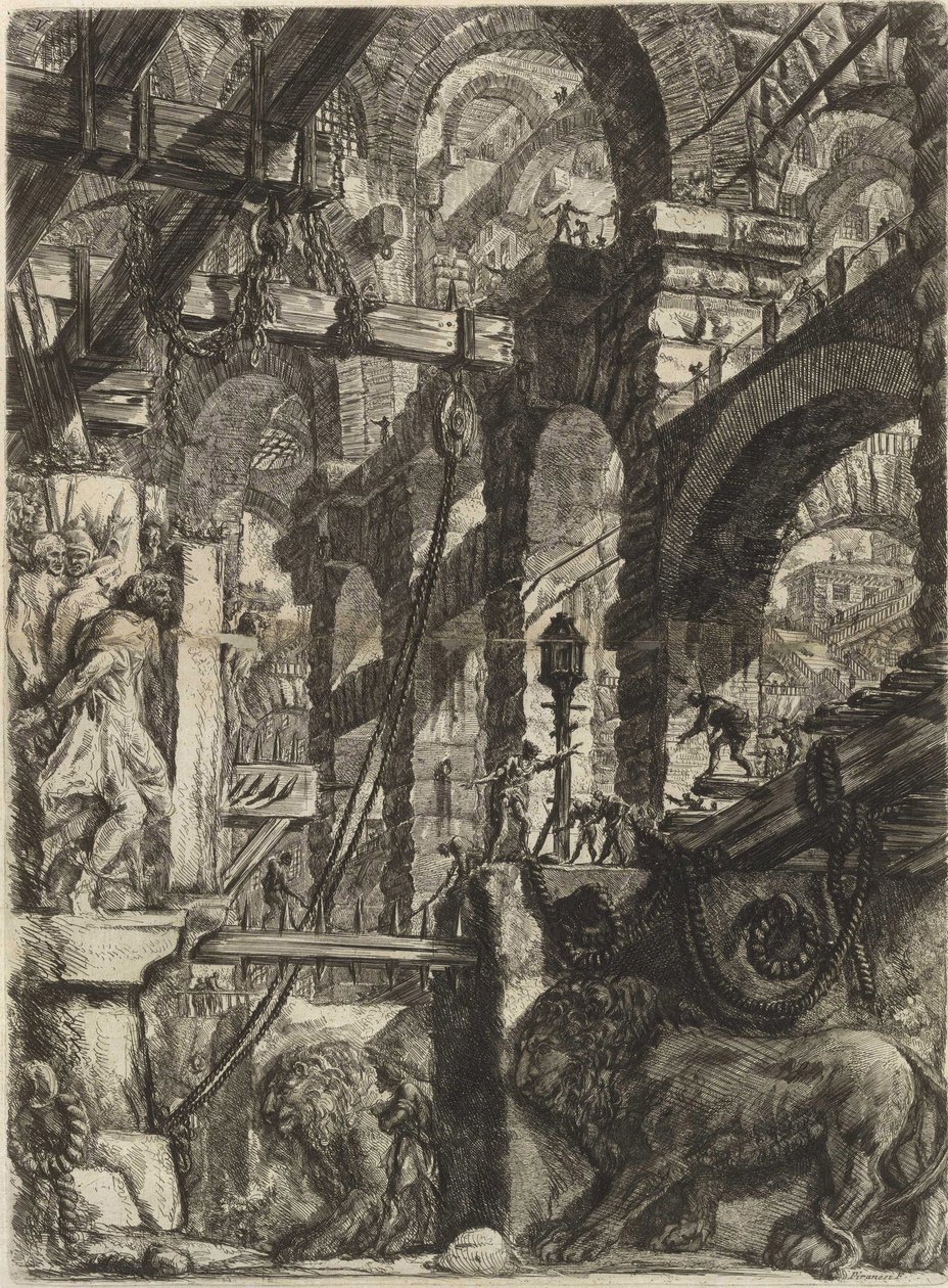 Från serien The Imaginary Prisons (The Prisons of Invention) av Piranesi, Giovanni Battista (1720-1778). Kopparstick, ca 1761, privat samling av Giovanni Battista Piranesi