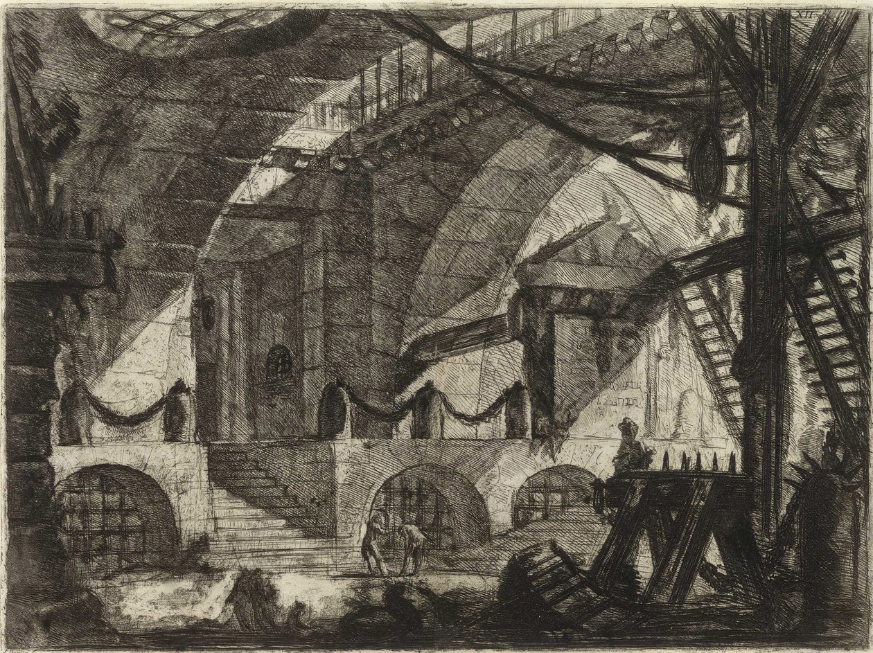 Från serien The Imaginary Prisons (The Prisons of Invention) av Piranesi, Giovanni Battista (1720-1778). Kopparstick, ca 1761, Privat samling av Giovanni Battista Piranesi
