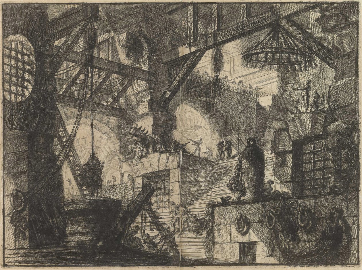 Från serien The Imaginary Prisons (The Prisons of Invention) av Piranesi, Giovanni Battista (1720-1778). Kopparstick, ca 1761, Privat samling av Giovanni Battista Piranesi