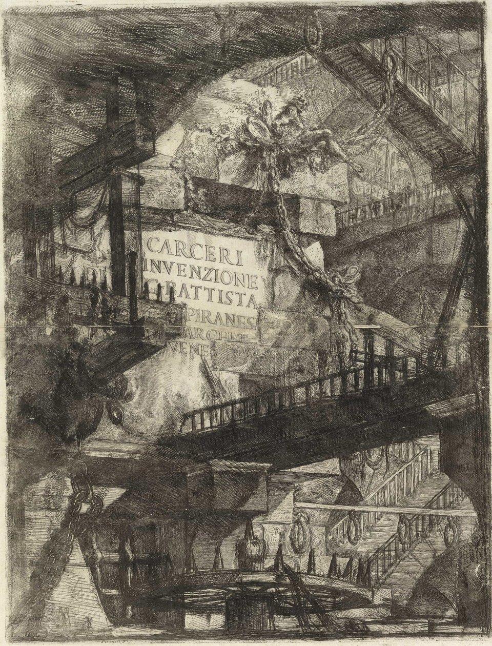 Från serien The Imaginary Prisons (The Prisons of Invention) av Piranesi, Giovanni Battista (1720-1778). Kopparstick, ca 1761, Privat samling av Giovanni Battista Piranesi