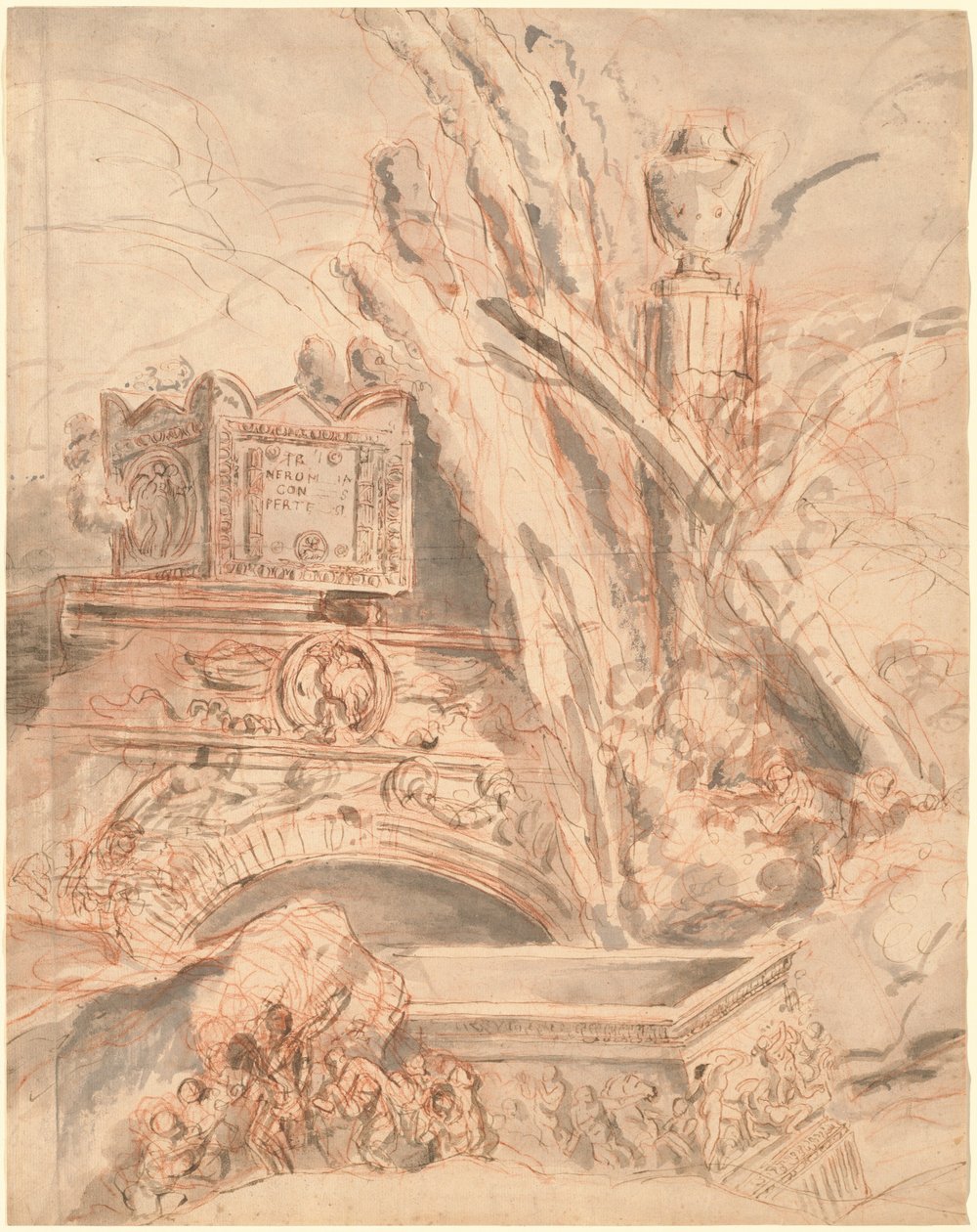 Grottesco med Neros grav av Giovanni Battista Piranesi