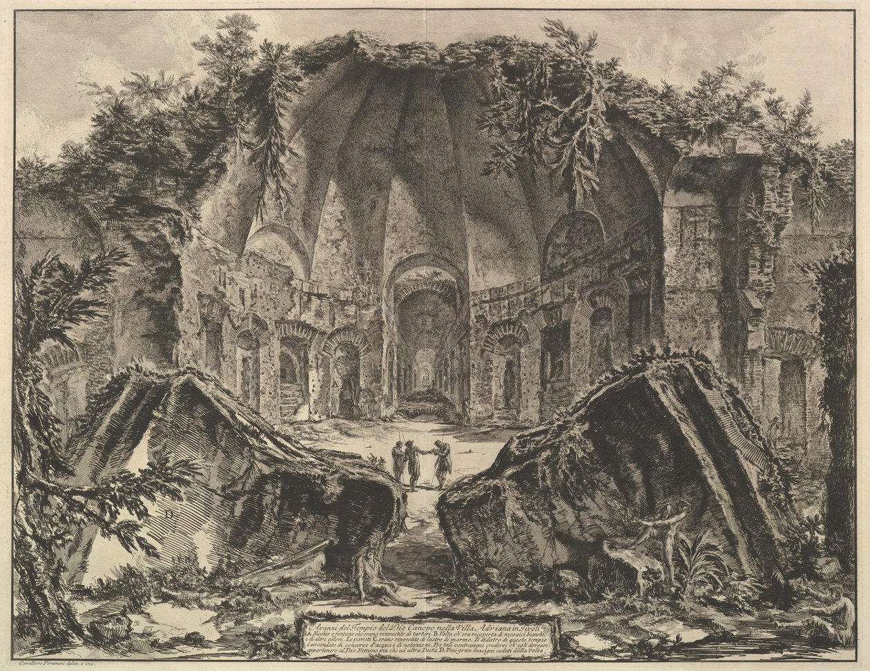 Hadrianus Villa: Canopus-resterna av guden Canopus-templet i Hadrianus villa i Tivo ..., ca. 1769. av Giovanni Battista Piranesi
