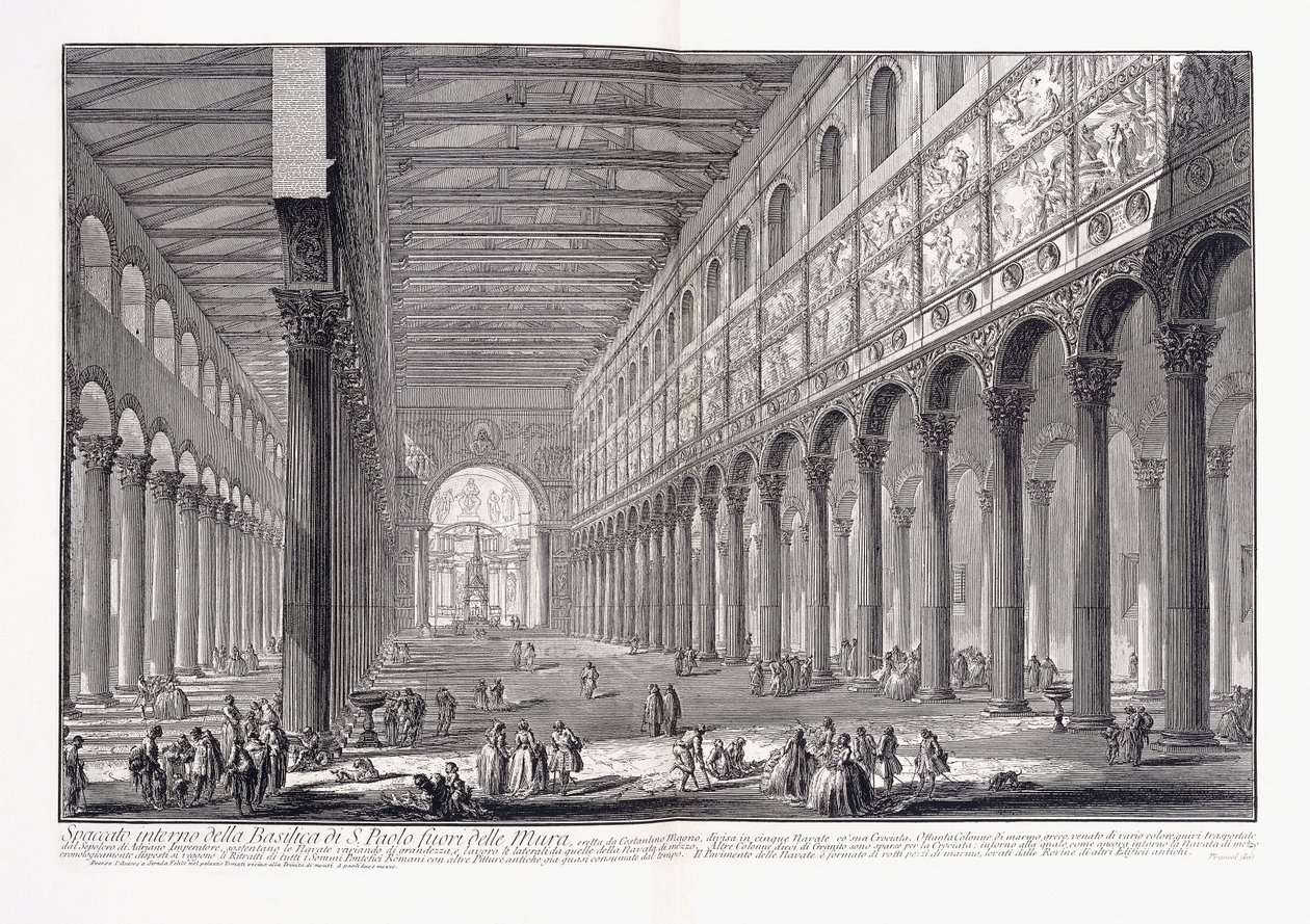 Interiör av St. Pauls basilikan utanför murarna av Giovanni Battista Piranesi