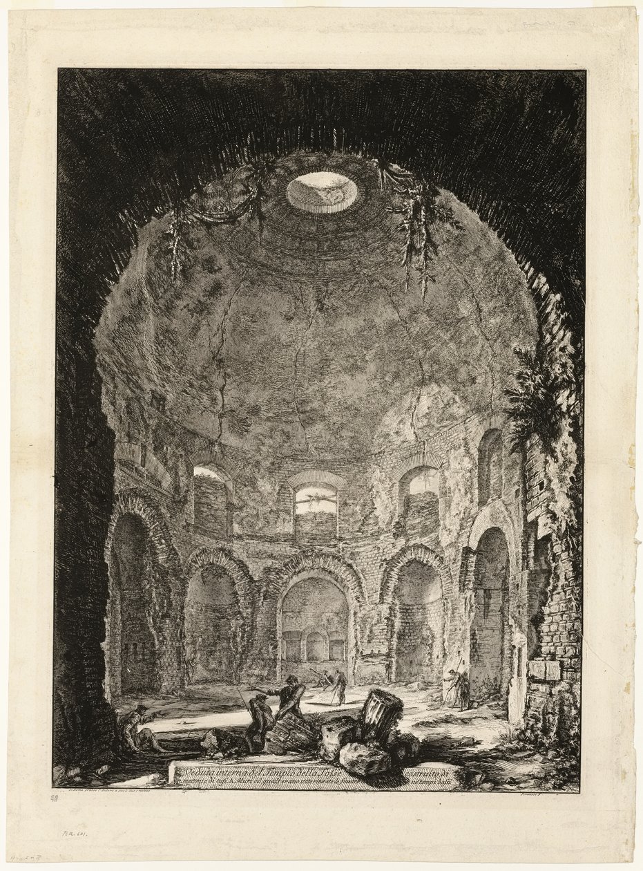 Interiörvy av den så kallade Tempio della Tosse [Hostens tempel], från Views of Rome av Giovanni Battista Piranesi