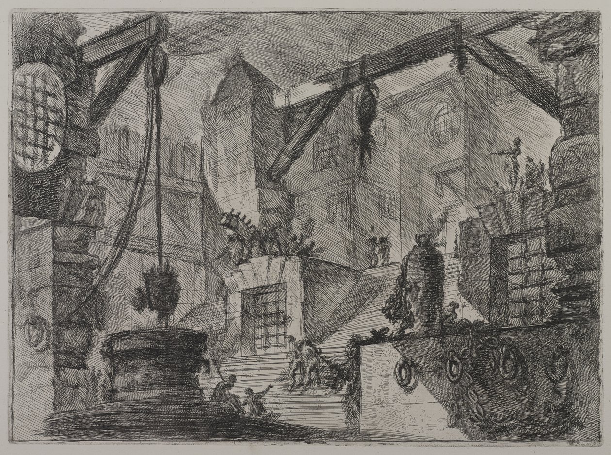 Invenzioni Capric di Carceri; Hind 13, First State of Three, c.1749 (etsning på lagt papper) av Giovanni Battista Piranesi