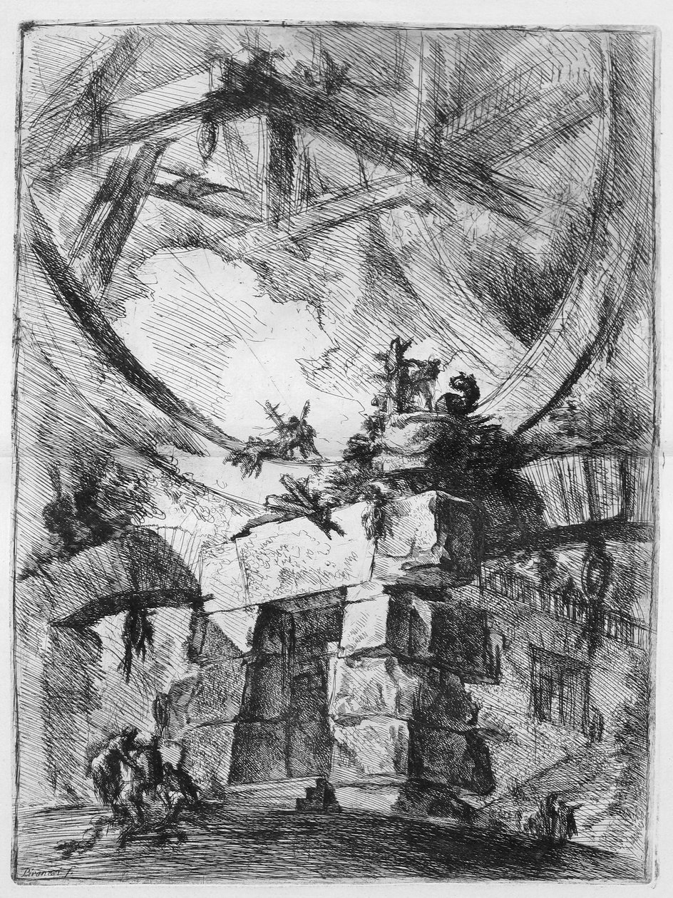 Uppfinningarnas fängelser, plansch IX: Jättehjulet av Giovanni Battista Piranesi