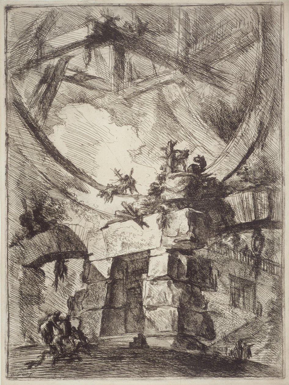 Uppfinningarnas fängelser, plansch IX: Jättehjulet av Giovanni Battista Piranesi