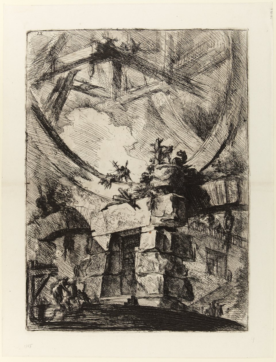Uppfinningarnas fängelser, plansch IX: Jättehjulet av Giovanni Battista Piranesi