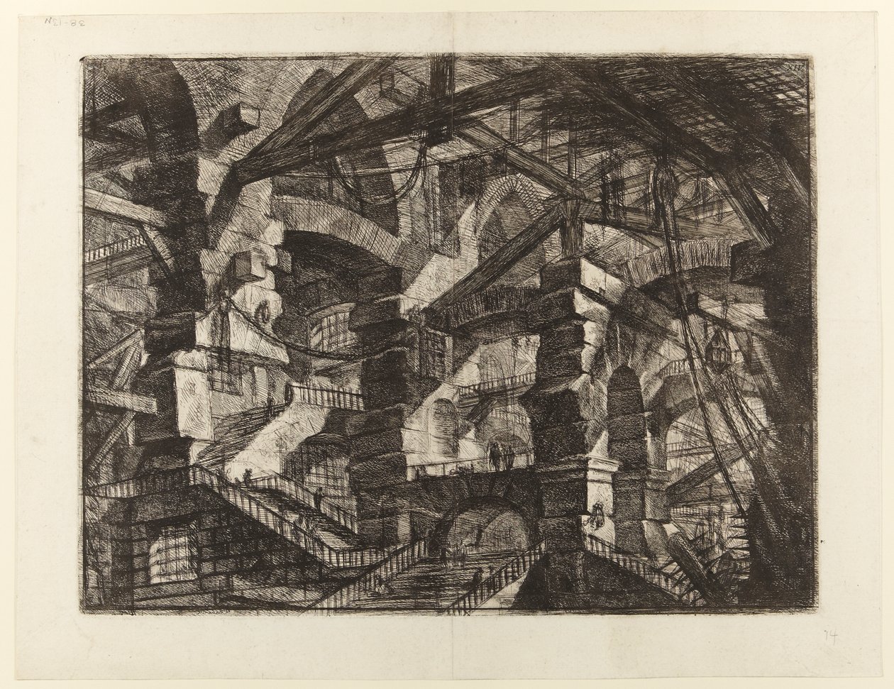 Uppfinningarnas fängelser, plansch XIV: Den gotiska bågen av Giovanni Battista Piranesi
