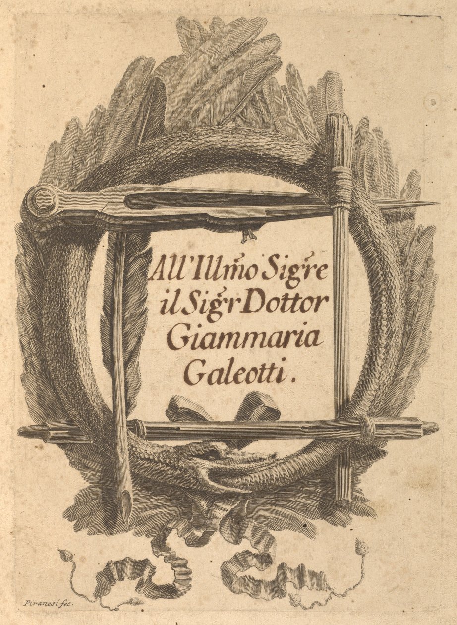 Skrivelser av motivering till Milord Charlemont och hans agenter i Rom av Giovanni Battista Piranesi