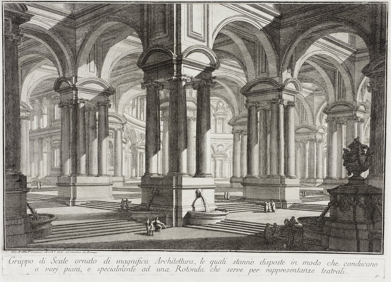 Magnifikt arkitektoniskt rum av Giovanni Battista Piranesi