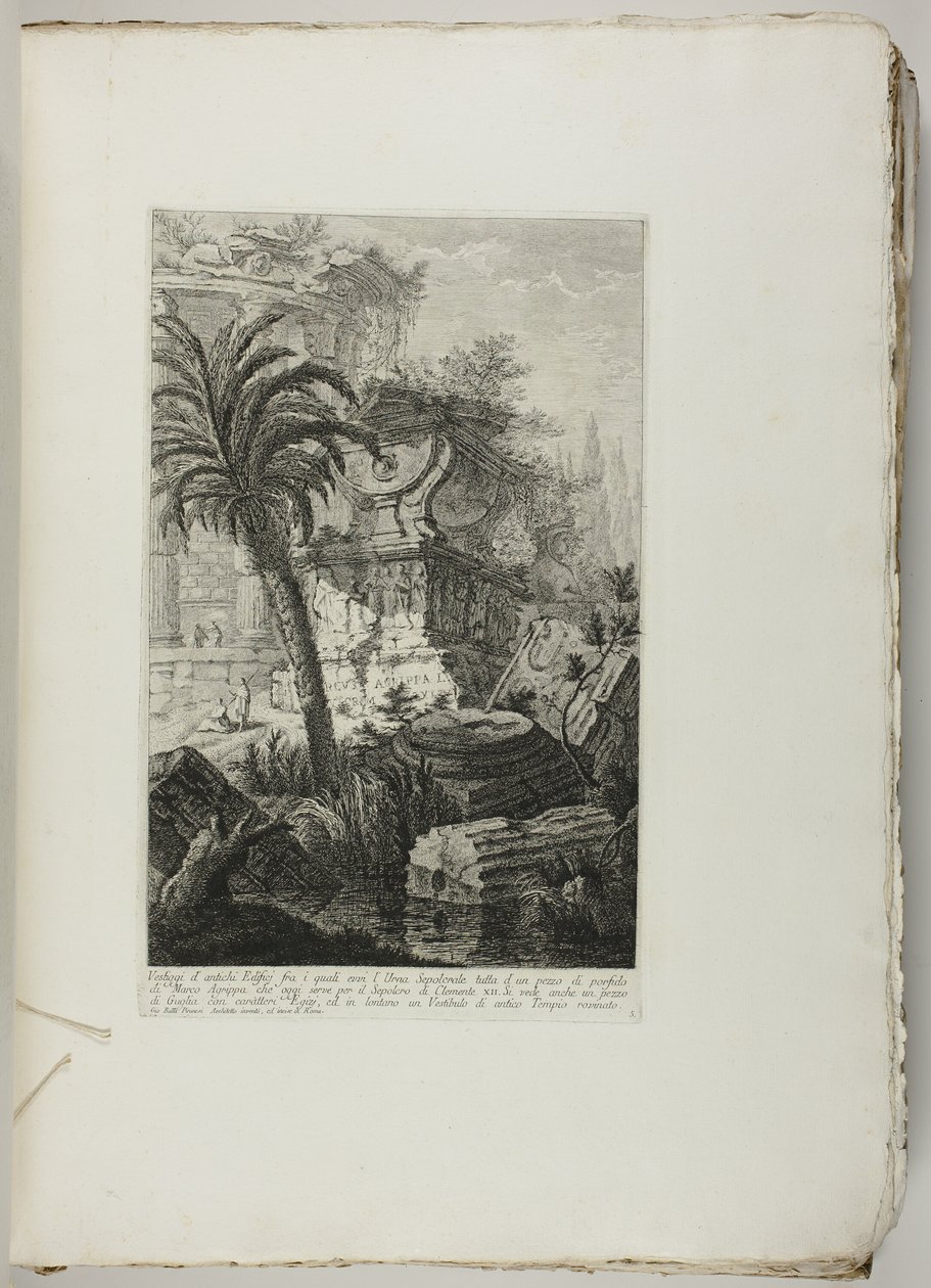 Olika arkitektoniska verk; Samling av några teckningar av Barberi da Cento känd som Il Guercino av Giovanni Battista Piranesi