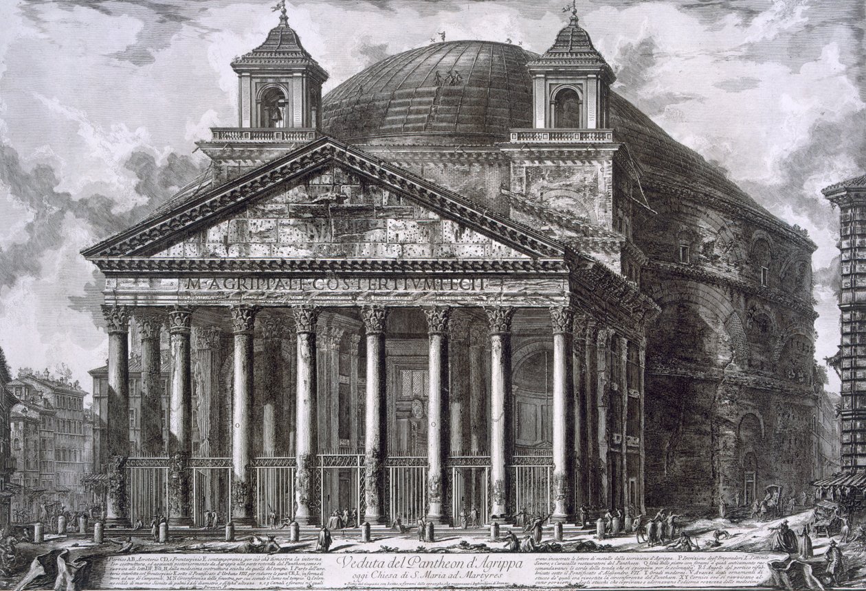 Pantheon of Agrippa, Rom (gravyr) av Giovanni Battista Piranesi
