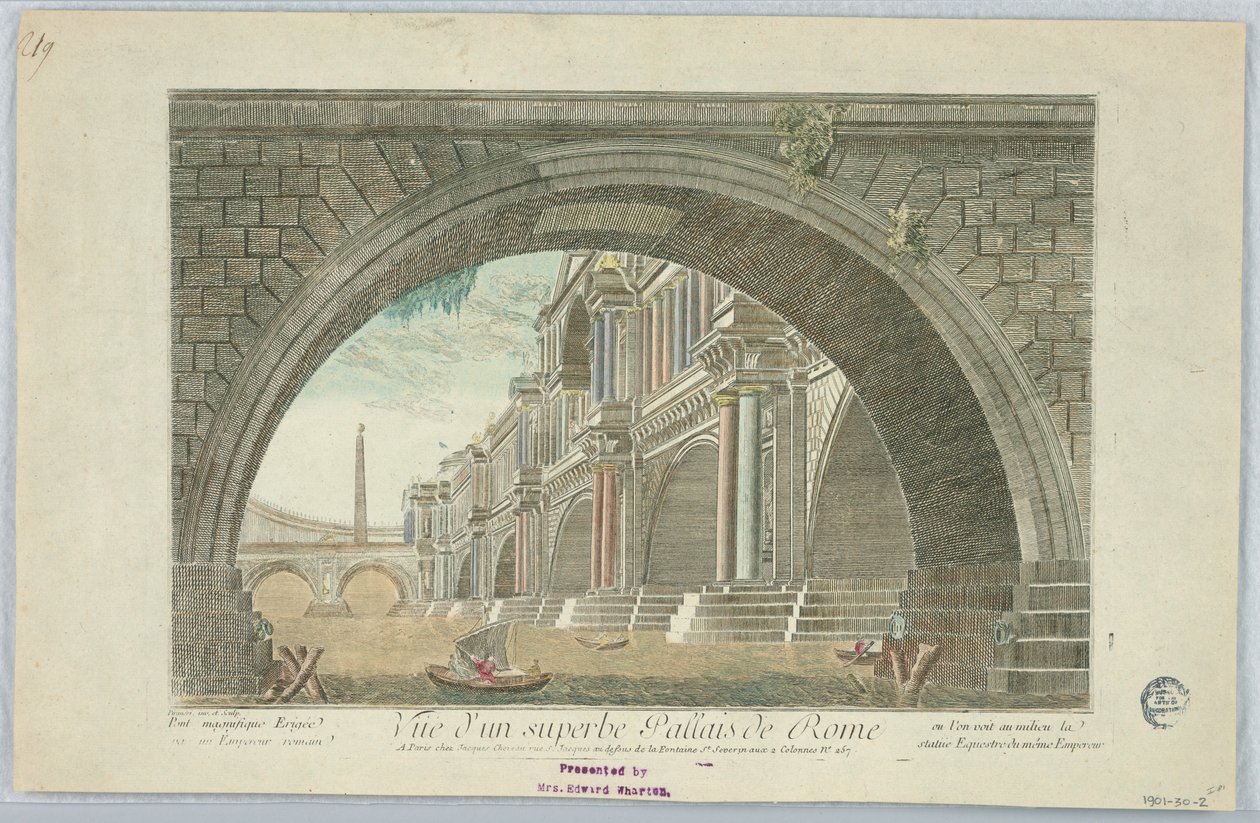 Peep-show, utsikt över en fantastisk Pallais i Rom av Giovanni Battista Piranesi