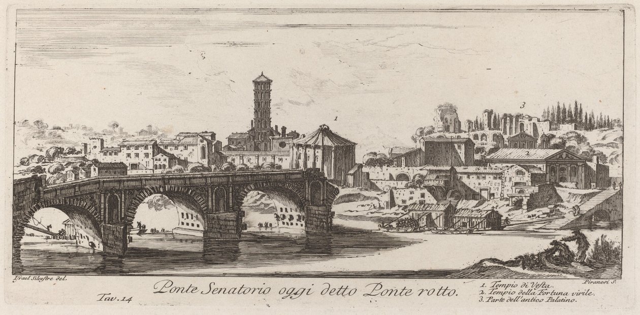 Ponte Senatorio heter idag Ponte Rotto av Giovanni Battista Piranesi