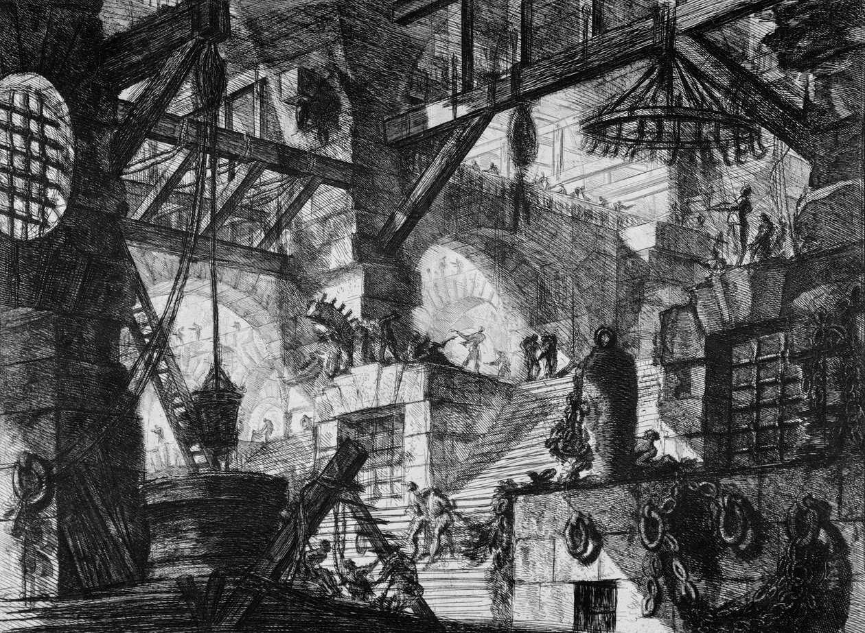 Fångar på en utskjutande plattform av Giovanni Battista Piranesi